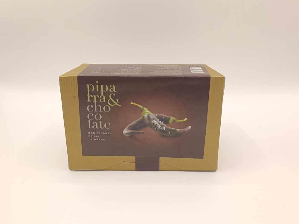foto68 Piparras confitadas con chocolate negro 100gr - Palasaca Ezcaray